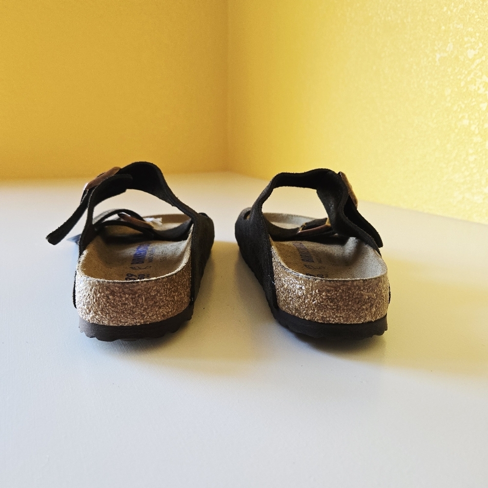Birkenstock Arizona Mocha Suede Leather Soft Footbed Women's Casual Sandals Sz 8 - Picture 10 of 12